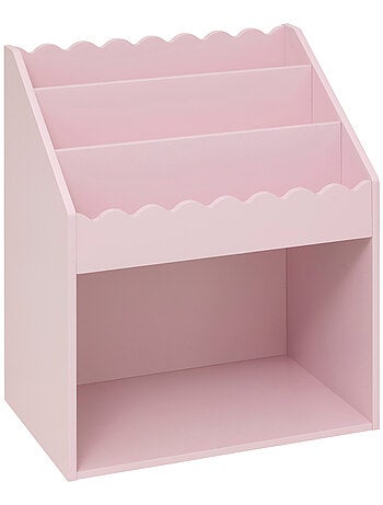 Librería infantil de madera rosa con estantes