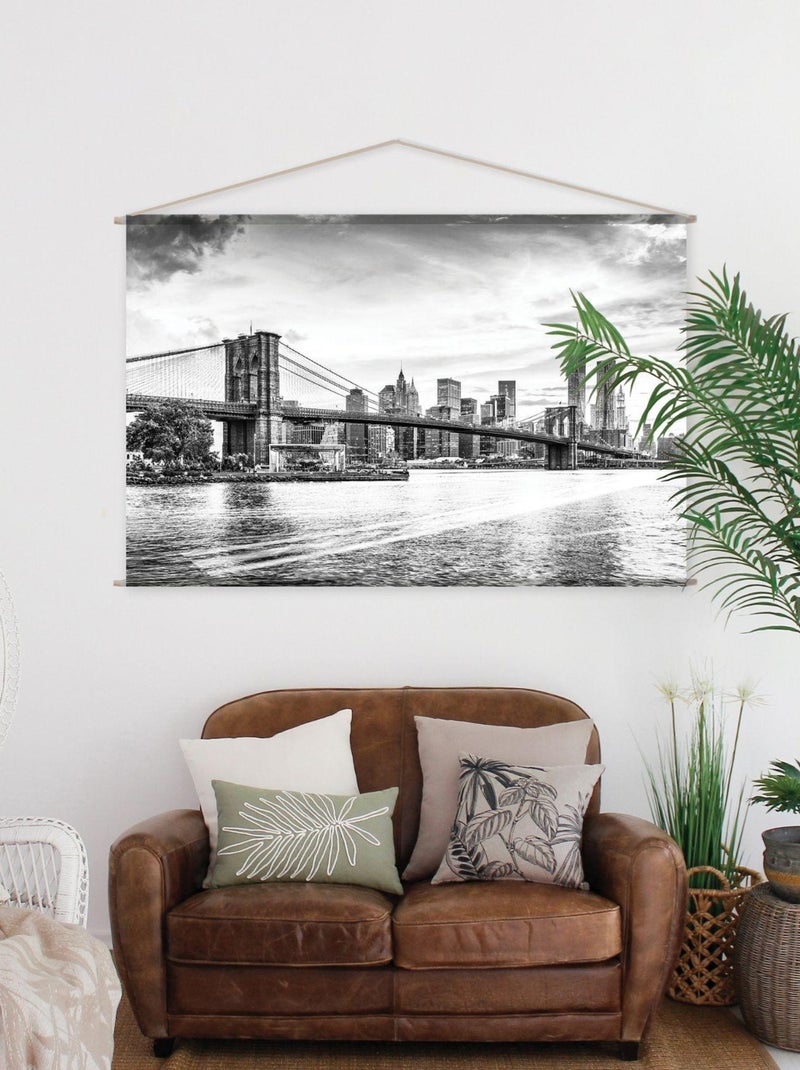 Lienzo mural impreso de ciudad en estilo artístico Negro - Kiabi