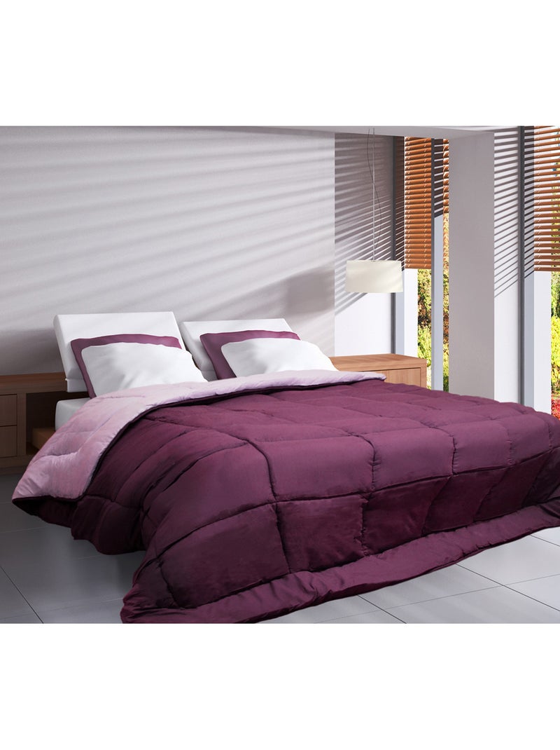 Ligero edredón reversible bicolor de microfibra de 200 g/m² Malva chiaro - Kiabi