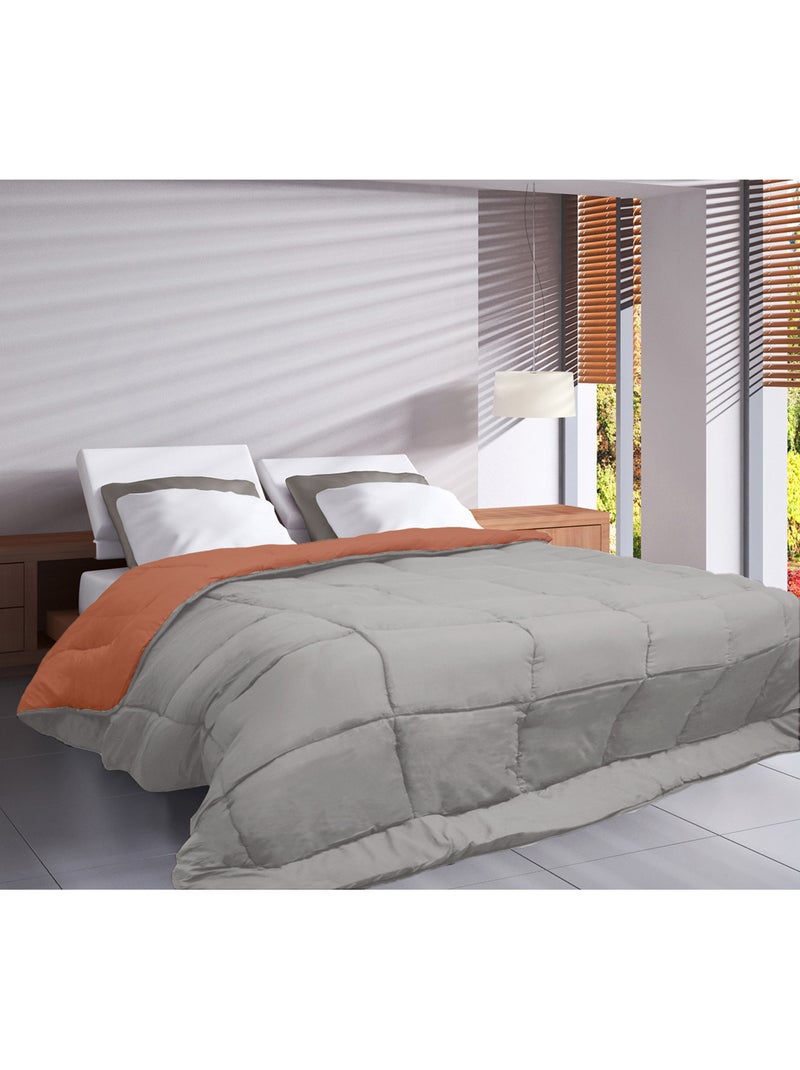Ligero edredón reversible bicolor de microfibra de 200 g/m² Naranja - Kiabi