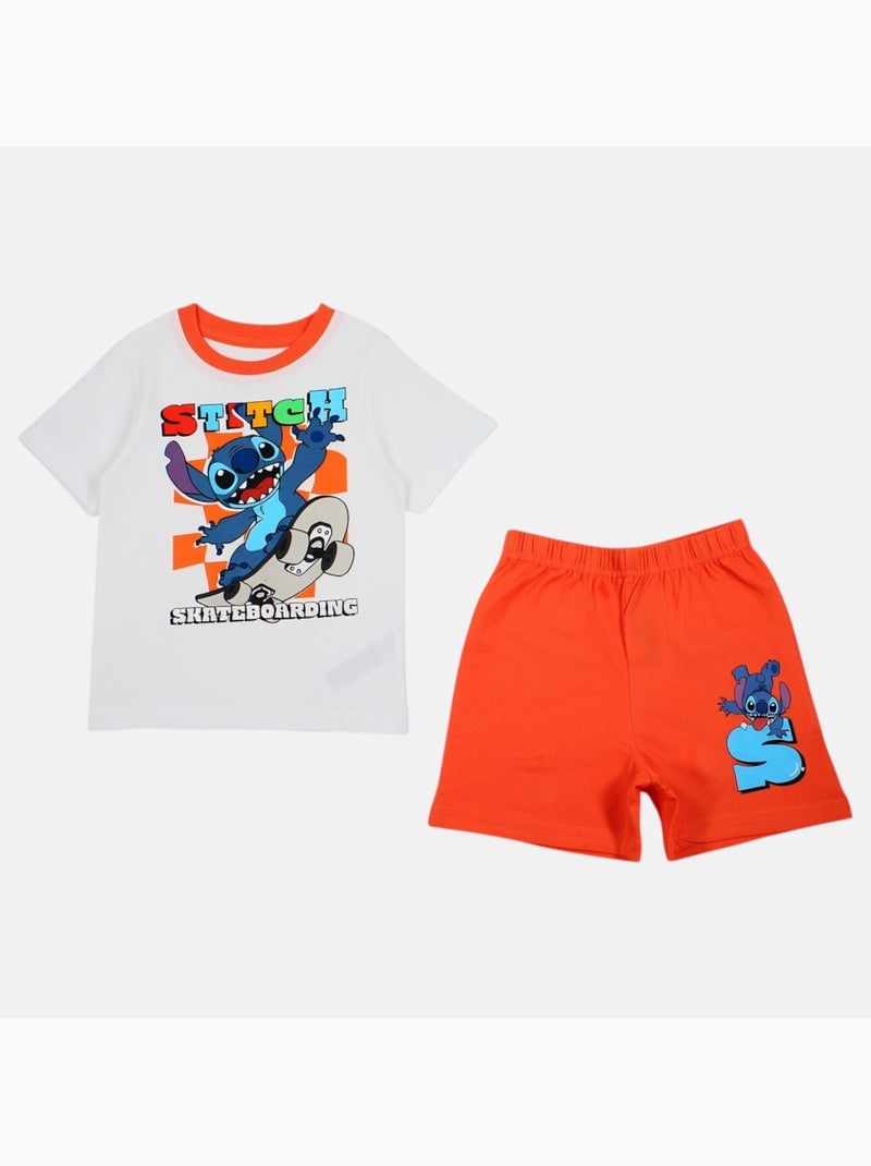 Lilo & Stitch - Conjunto camiseta y short niño Naranja - Kiabi