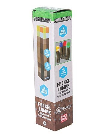 Linterna LED recargable por USB - 4 colores + soporte mural 'Roba' - Minecraft