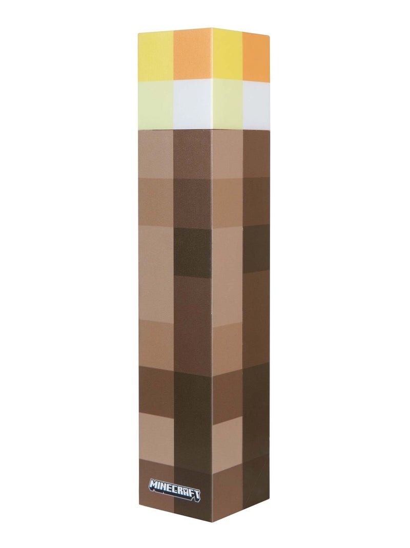 Linterna LED recargable por USB - 4 colores + soporte mural 'Roba' - Minecraft Marrón - Kiabi