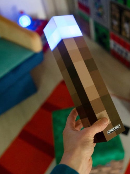 Linterna LED recargable por USB - 4 colores + soporte mural 'Roba' - Minecraft - Kiabi