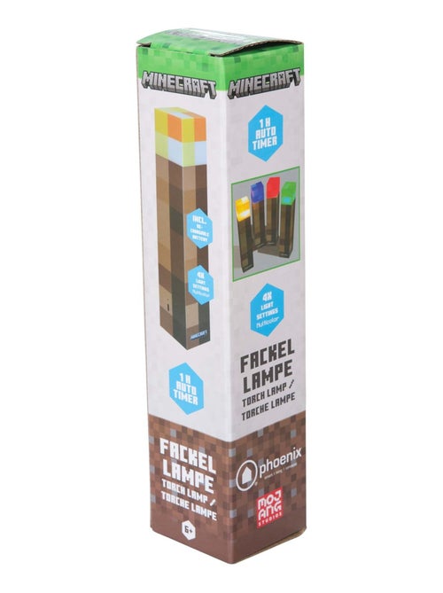 Linterna LED recargable por USB - 4 colores + soporte mural 'Roba' - Minecraft - Kiabi