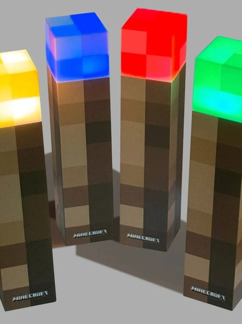 Linterna LED recargable por USB - 4 colores + soporte mural 'Roba' - Minecraft - Kiabi