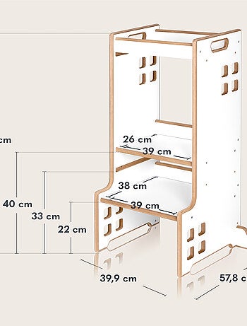 LIONELO Ayudante de Cocina - Torre Evolutiva de Observación y Aprendizaje - Montessori - Estantería