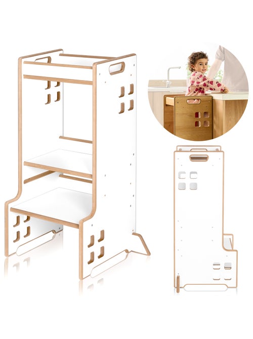 LIONELO Ayudante de Cocina - Torre Evolutiva de Observación y Aprendizaje - Montessori - Estantería - Kiabi