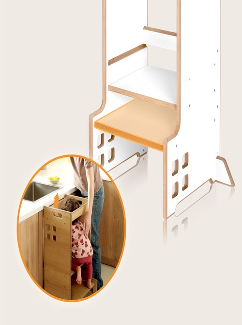 LIONELO Ayudante de Cocina - Torre Evolutiva de Observación y Aprendizaje - Montessori - Estantería - Kiabi