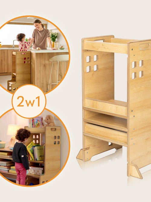 LIONELO Ayudante de Cocina - Torre Evolutiva de Observación y Aprendizaje - Montessori - Estantería - Kiabi