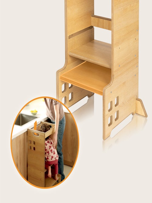 LIONELO Ayudante de Cocina - Torre Evolutiva de Observación y Aprendizaje - Montessori - Estantería - Kiabi