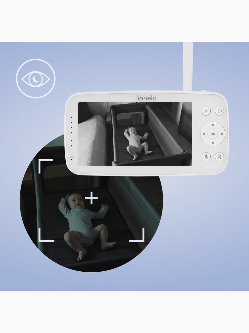 LIONELO Babyline 8.4 videobabyfoon - Monitor - Mobiele app - Bereik 300 m - Huilherkenning Blanco - Kiabi