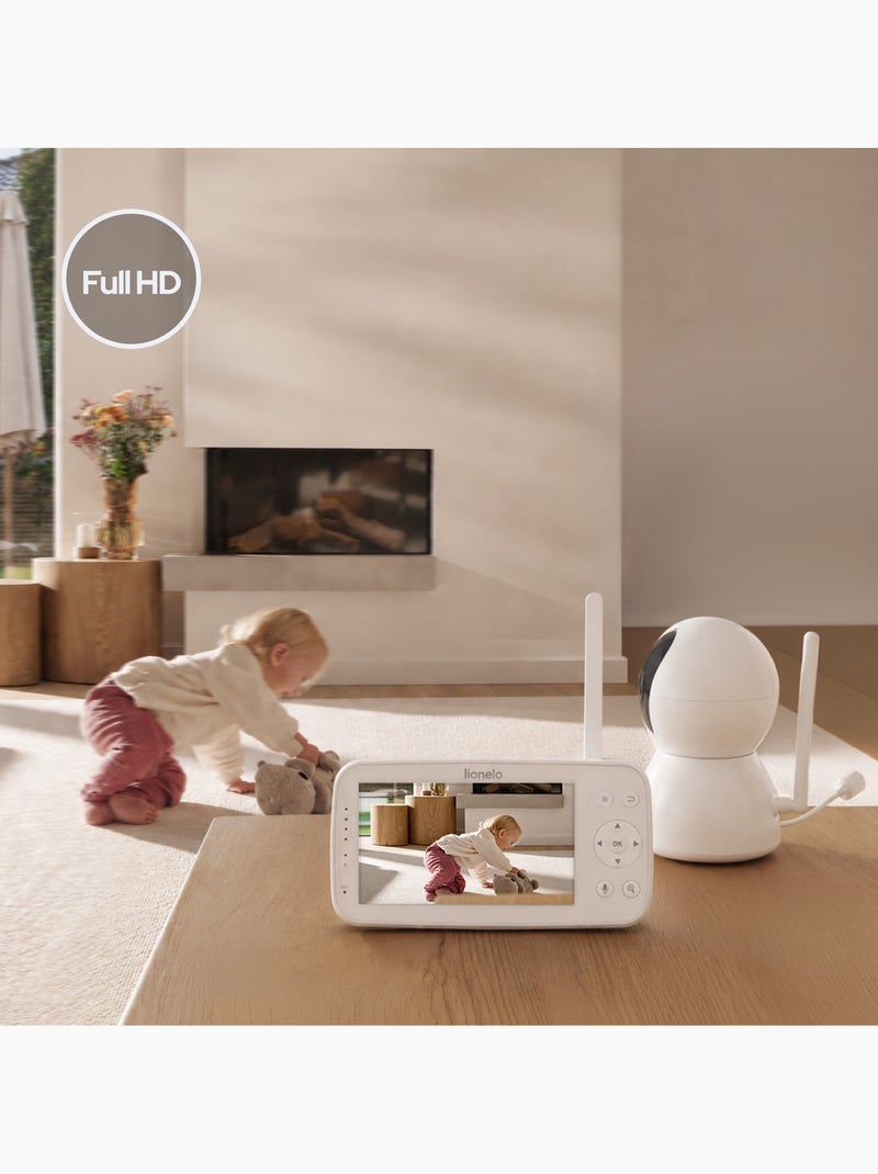LIONELO Babyline 8.4 videobabyfoon - Monitor - Mobiele app - Bereik 300 m - Huilherkenning Blanco - Kiabi