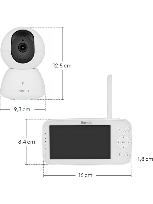 LIONELO Babyline 8.4 videobabyfoon - Monitor - Mobiele app - Bereik 300 m - Huilherkenning - Kiabi LIONELO Babyline 8.4 videobabyfoon - Monitor - Mobiele app - Bereik 300 m - Huilherkenning - Kiabi