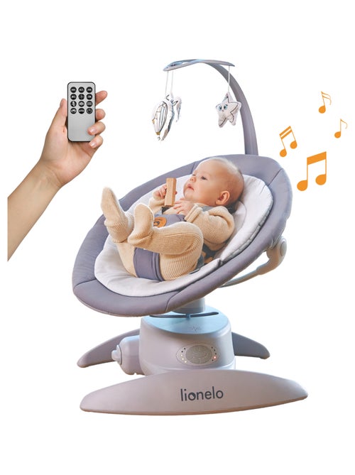 LIONELO Mell - Columpio para bebé 360° - 12 melodías - 6 modos - Control remoto - Bluetooth - Kiabi