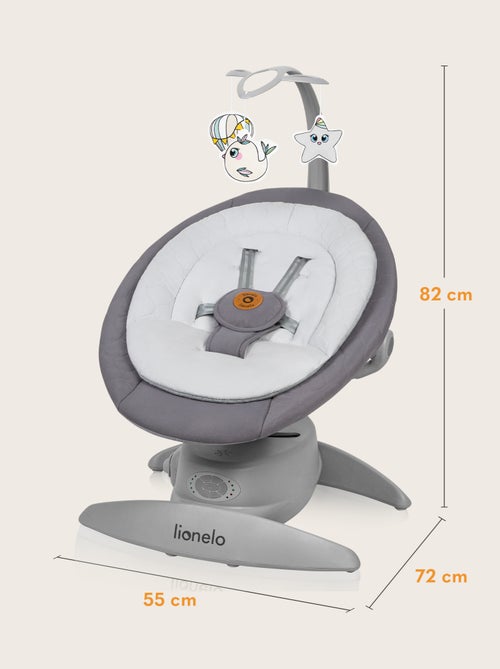 LIONELO Mell - Columpio para bebé 360° - 12 melodías - 6 modos - Control remoto - Bluetooth - Kiabi