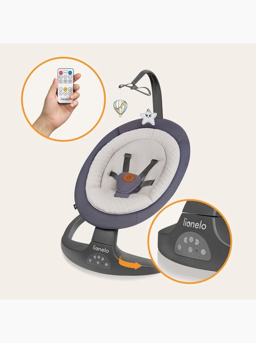 LIONELO Ralf - Hamaca y columpio eléctrico para bebé - Control remoto - 5 velocidades - Kiabi