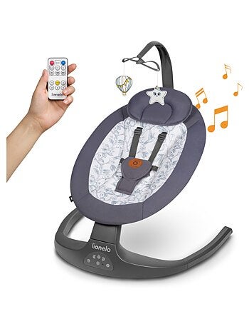 LIONELO Ralf - Hamaca y columpio eléctrico para bebé - Control remoto - 5 velocidades