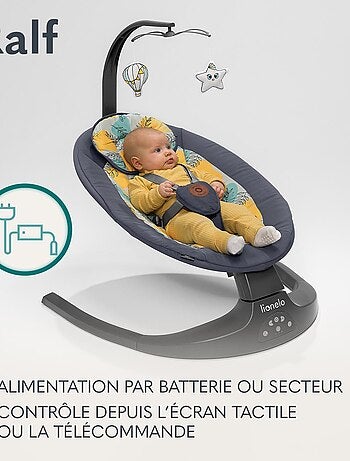 LIONELO Ralf - Hamaca y columpio eléctrico para bebé - Control remoto - 5 velocidades