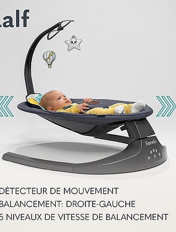 LIONELO Ralf - Hamaca y columpio eléctrico para bebé - Control remoto - 5 velocidades