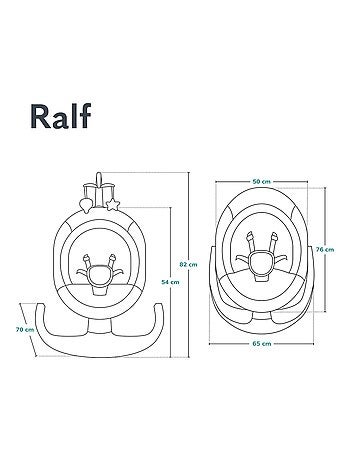 LIONELO Ralf - Hamaca y columpio eléctrico para bebé - Control remoto - 5 velocidades