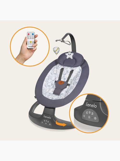 LIONELO Ralf - Hamaca y columpio eléctrico para bebé - Control remoto - 5 velocidades - Kiabi