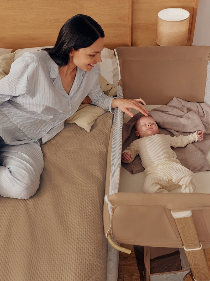 LIONELO Thomi Plus Cama 5 en 1 - Cuna colecho - Moisés - Parque infantil - Sofá cama - Hasta 100 kg Beige arena - Kiabi
