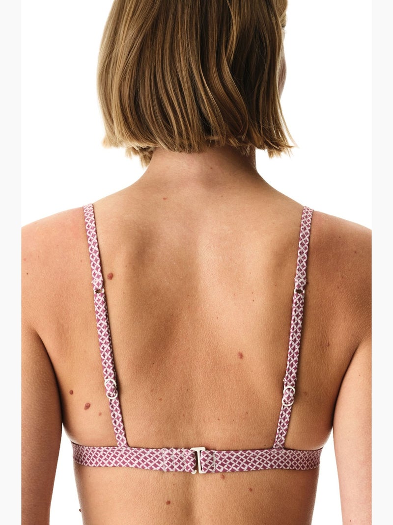 Liriane top de bikini triangular floral penti Blanco Magenta - Kiabi
