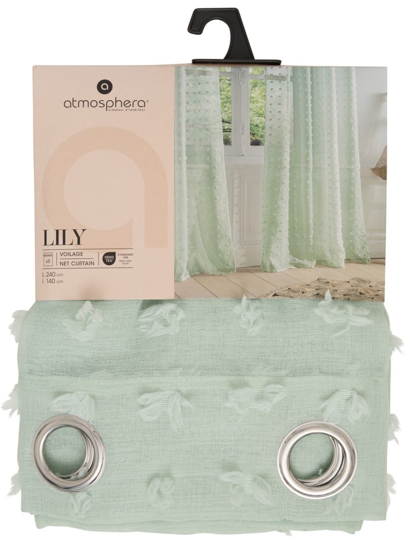 Lirio voile 240x140cm verde celadón Verde claro - Kiabi