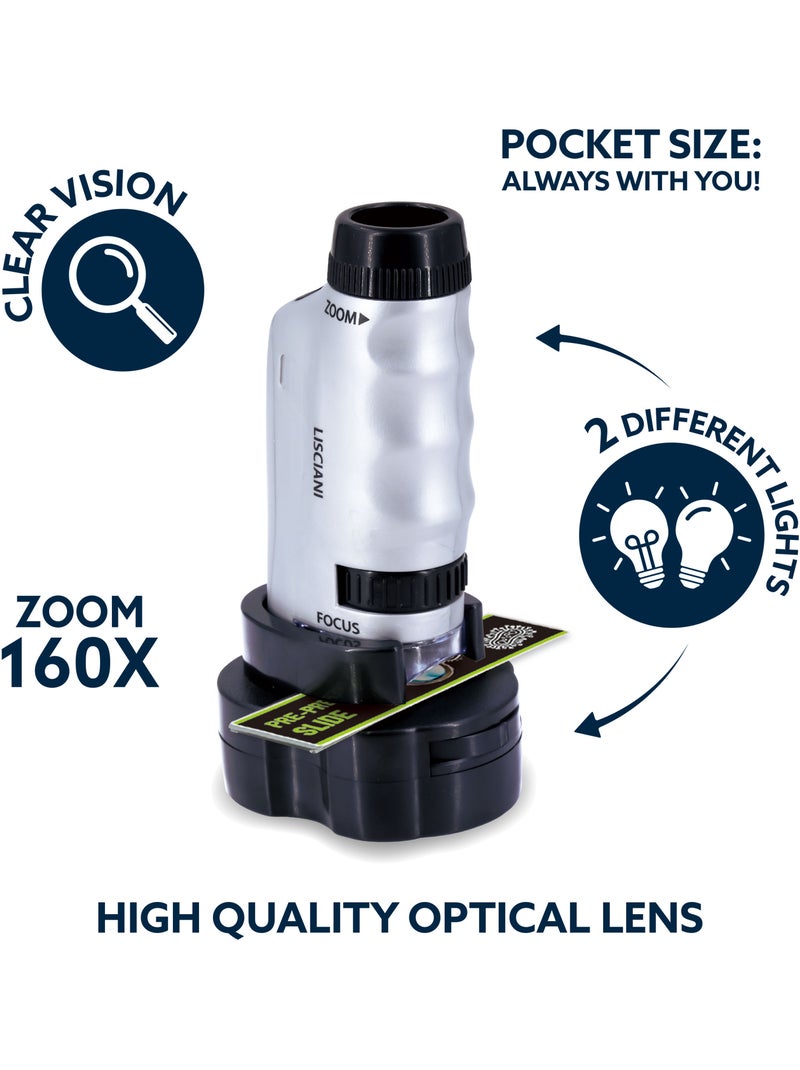 Lisciani micro microscopio para niños portátil, pequeño y ligero 2 en 1 Blanco - Kiabi