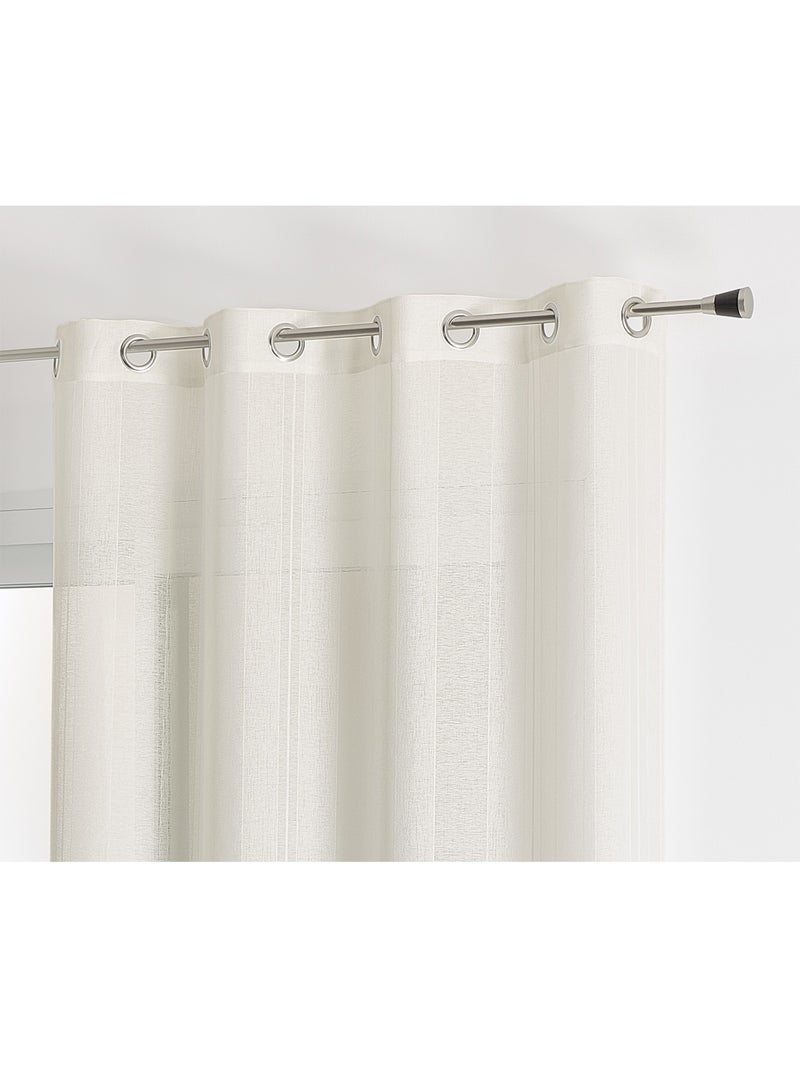 Liso con rayas bordadas Blanco - Kiabi