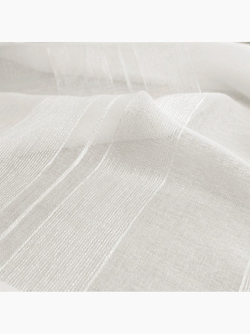 Liso con rayas bordadas Blanco - Kiabi