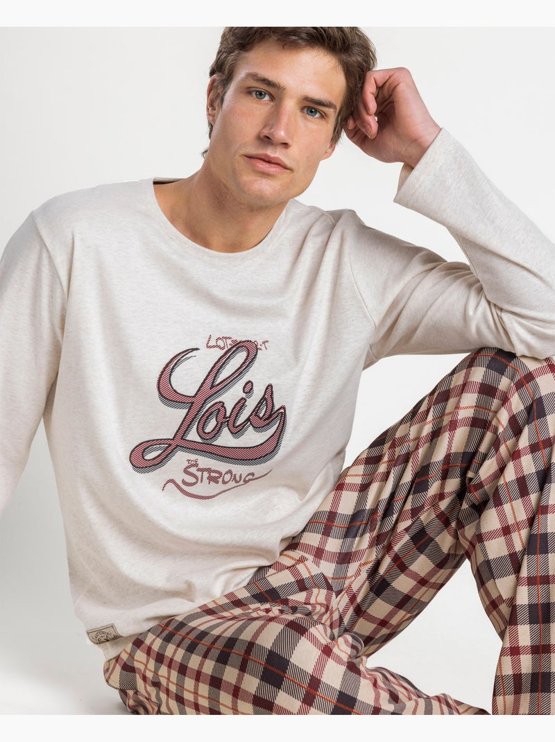 LOIS Pijama Manga Larga Celsius para Hombre Beige - Kiabi