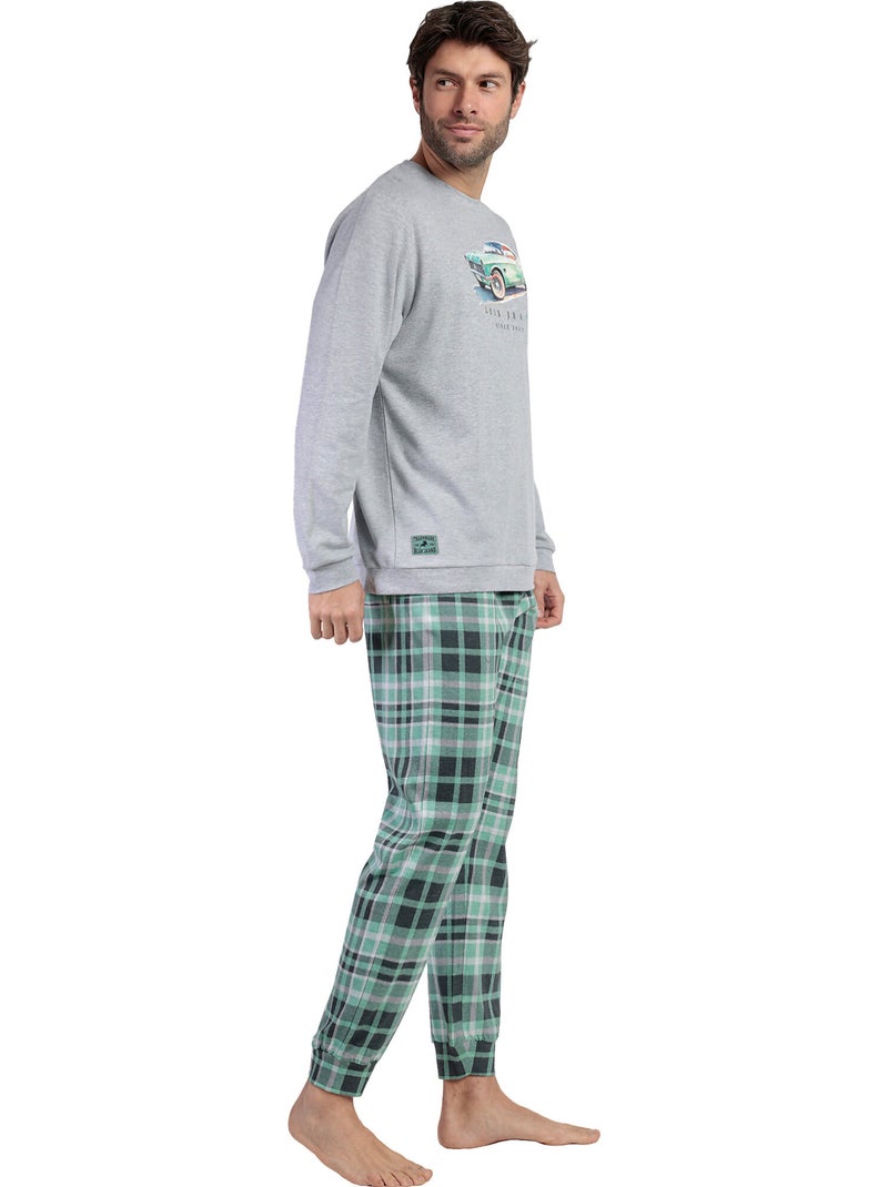 LOIS Pijama Manga Larga Felpa Vintage Car para Hombre Gris - Kiabi