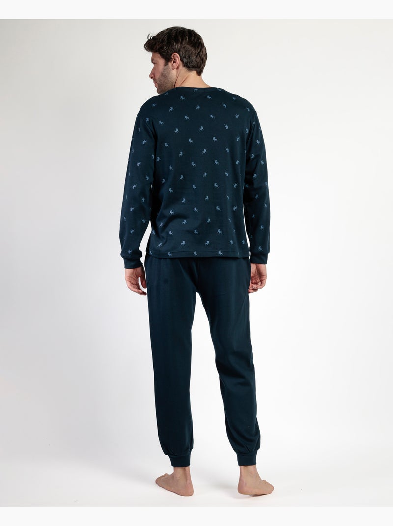 LOIS Pijama Manga Larga Tapeta Snow para Hombre Azul marino - Kiabi