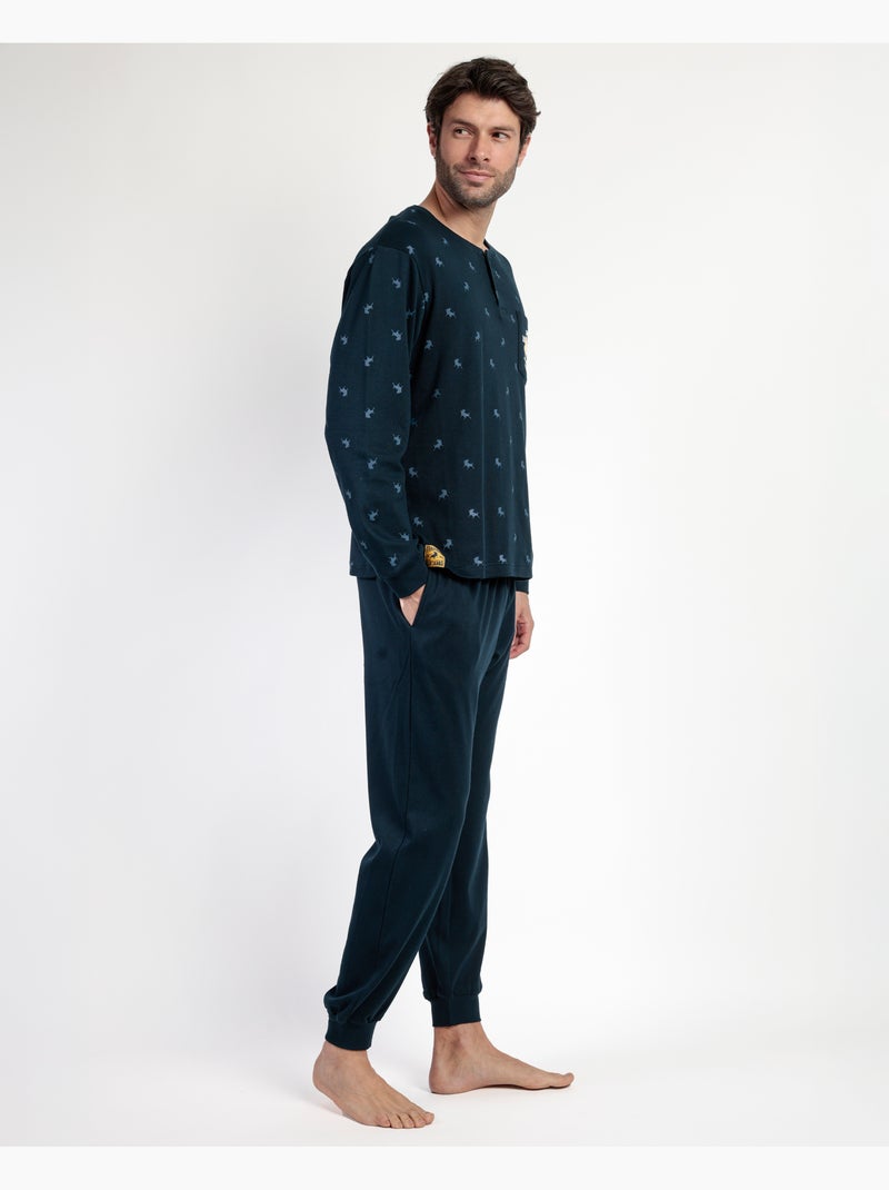 LOIS Pijama Manga Larga Tapeta Snow para Hombre Azul marino - Kiabi