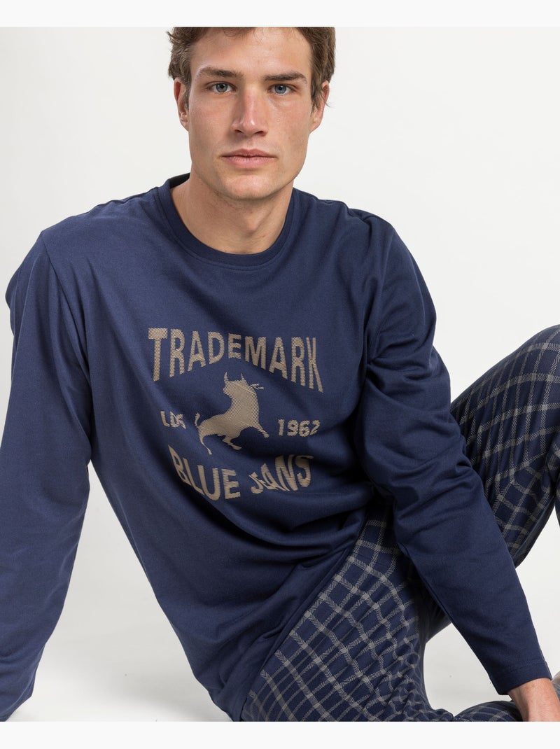 LOIS Pijama Manga Larga Wanted & Wild para Hombre Azul marino - Kiabi