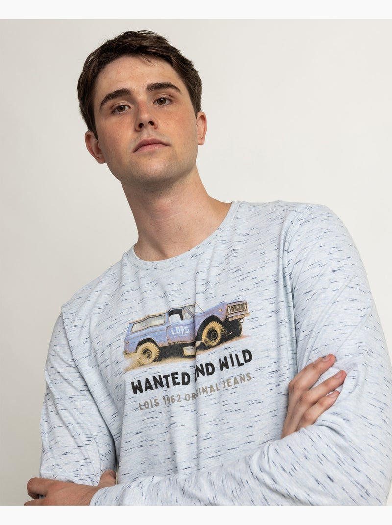 LOIS Pijama Manga Larga Wanted & Wild para Hombre Blanco - Kiabi