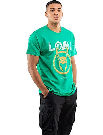 Loki - camiseta emblema de algodón para hombre - marvel