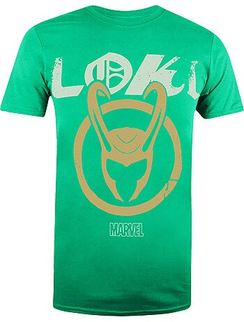 Loki - camiseta emblema de algodón para hombre - marvel