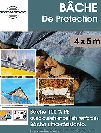 Lona profesional de protección impermeable con ollaos 60g/m²