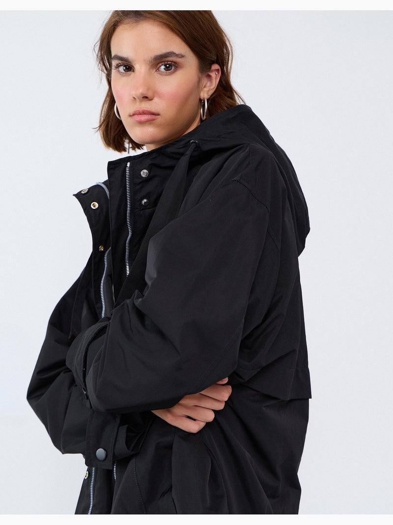Long parka, mo fashion Negro - Kiabi