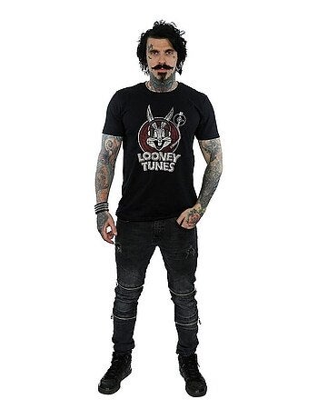 Looney Tunes - Camiseta de Bugs Bunny Logotipo de Algodón para Hombre