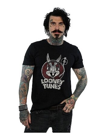 Looney Tunes - Camiseta de Bugs Bunny Logotipo de Algodón para Hombre