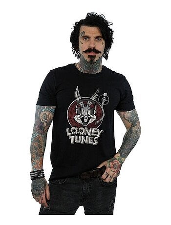 Looney Tunes - Camiseta de Bugs Bunny Logotipo de Algodón para Hombre