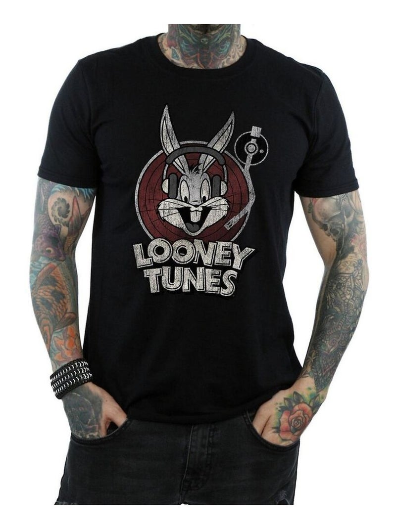 Looney Tunes - Camiseta de Bugs Bunny Logotipo de Algodón para Hombre Negro - Kiabi