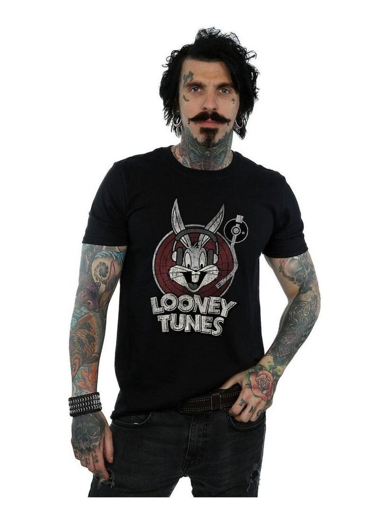 Looney Tunes - Camiseta de Bugs Bunny Logotipo de Algodón para Hombre Negro - Kiabi