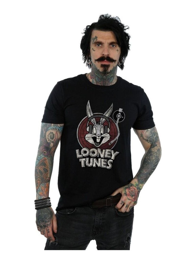 Looney Tunes - Camiseta de Bugs Bunny Logotipo de Algodón para Hombre Negro - Kiabi