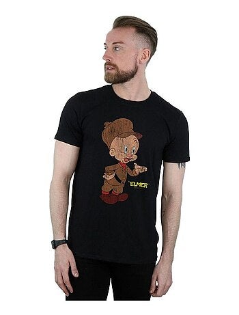 Looney Tunes - Camiseta de Elmer Fudd Efecto Envejecido para Hombre