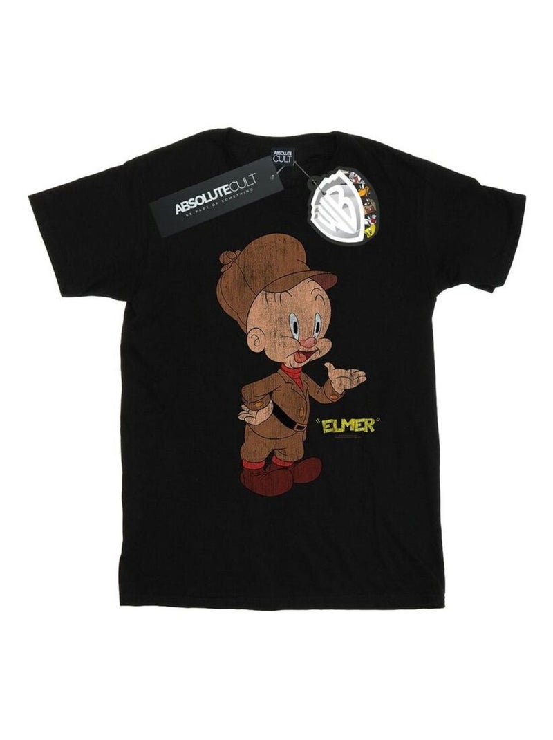 Looney Tunes - Camiseta de Elmer Fudd Efecto Envejecido para Hombre Negro - Kiabi